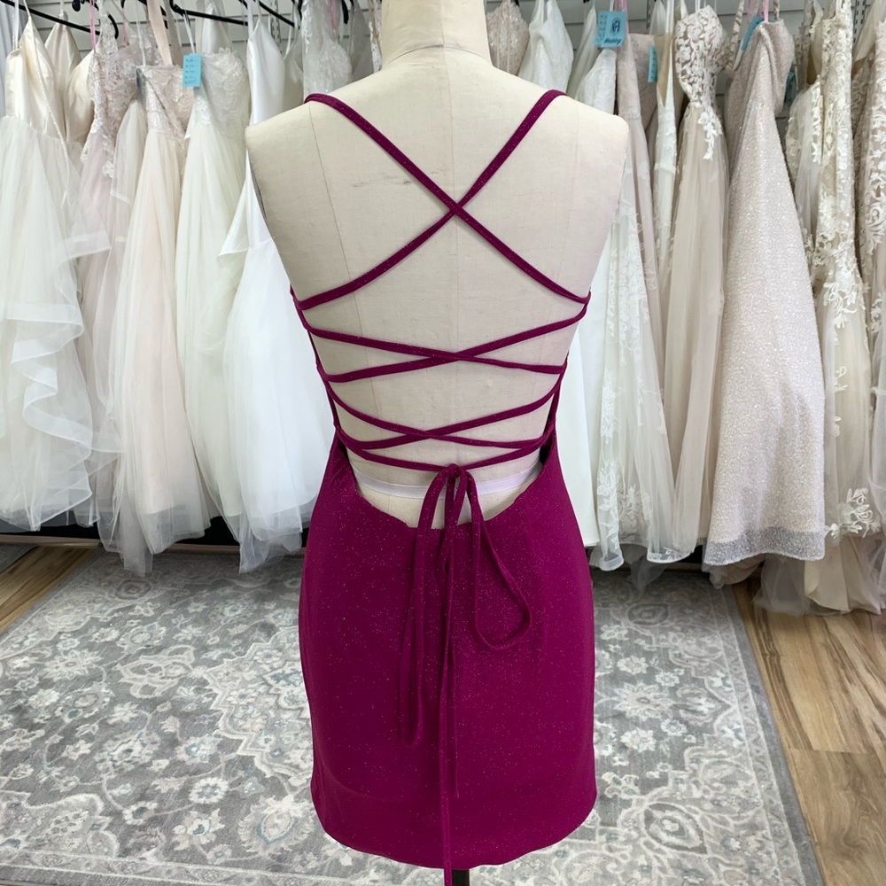 Lucci Lu magenta cocktail dress size 6 - Picture 3 of 4